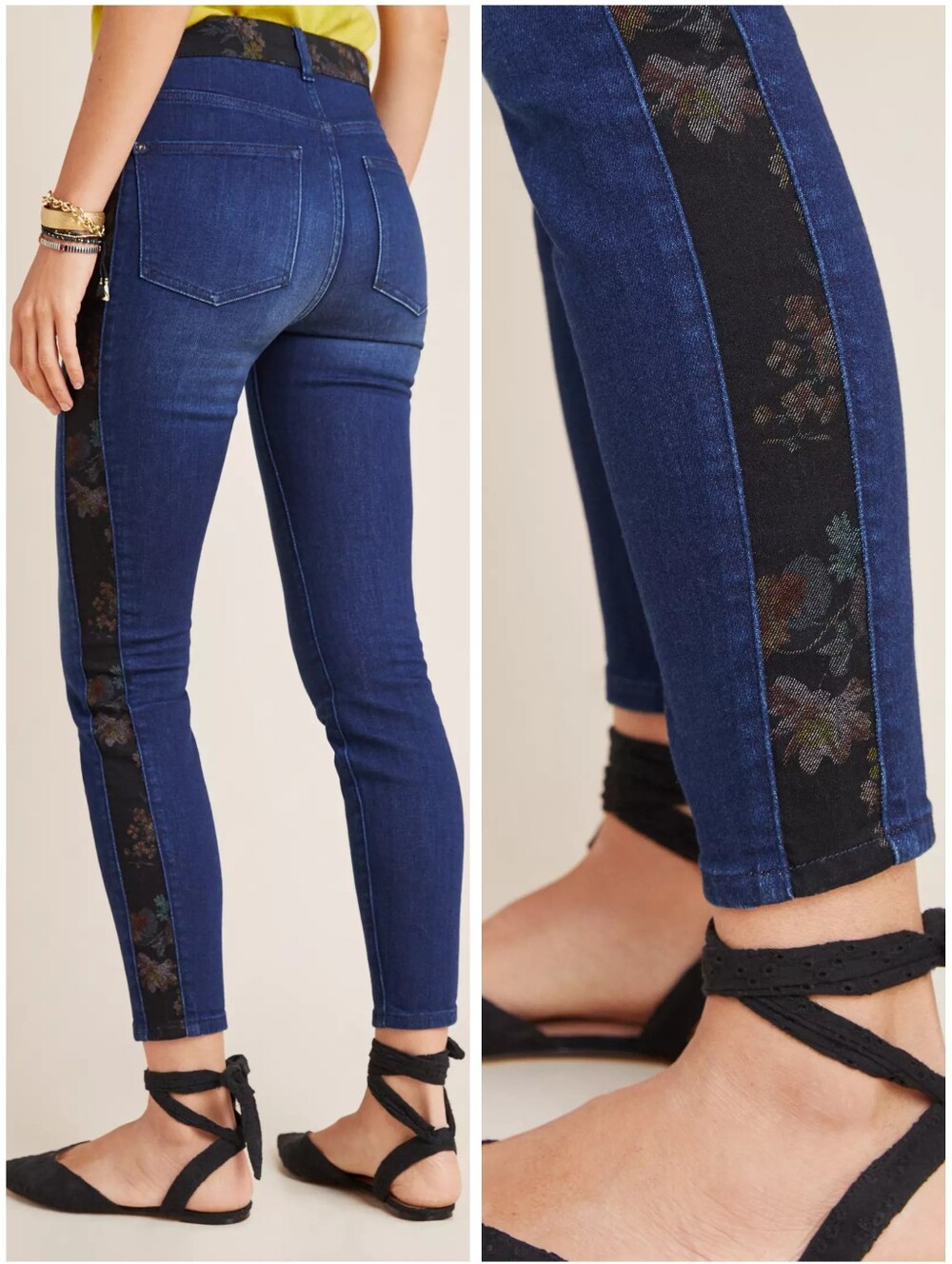Pilcro and the Letterpress Skinny Jean Contrast Tuxedo Stripe Anthropologie 29